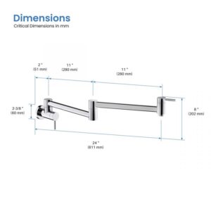 Kibi USA KPF601 Circular 8 Inch Brass Kitchen Pot Filler Faucet