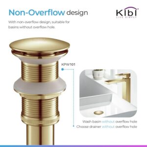 KIBI USA KPW101 2 1/2 Inch Pop Up Drain Stopper for Bathroom without Overflow