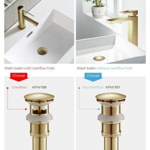 KIBI USA KPW101 2 1/2 Inch Pop Up Drain Stopper for Bathroom without Overflow