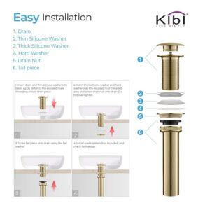 KIBI USA KPW101 2 1/2 Inch Pop Up Drain Stopper for Bathroom without Overflow