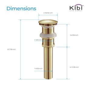 KIBI USA KPW101 2 1/2 Inch Pop Up Drain Stopper for Bathroom without Overflow