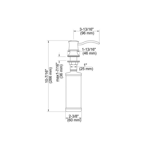 KIBI USA KSD101 10 1/2 Inch Kitchen Lead Free Solid Brass Soap Dispenser