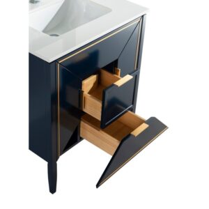 Kubebath KV8830 Vetro 29 1/4 Inch Freestanding Single Sink Bath Vanity with Quartz Counter Top