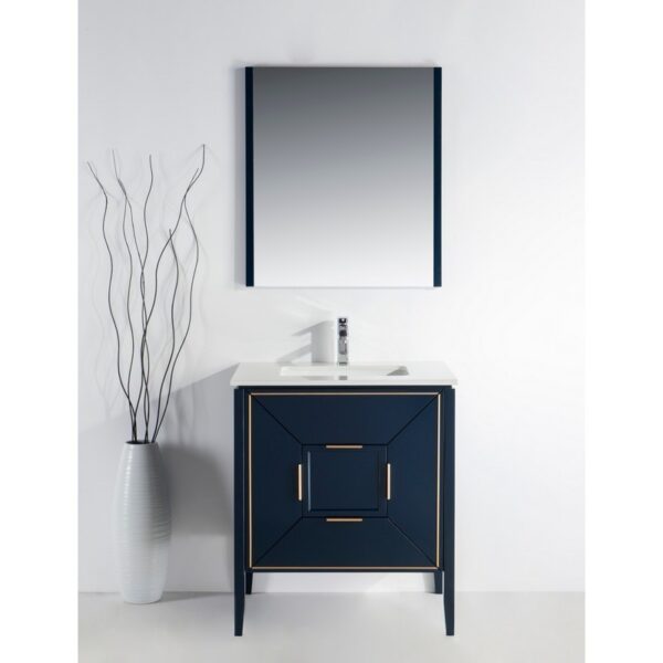 Kubebath KV8830 Vetro 29 1/4 Inch Freestanding Single Sink Bath Vanity with Quartz Counter Top