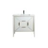 Kubebath KV8836 Vetro 35 1/4 Inch Freestanding Single Sink Bath Vanity with Quartz Counter Top