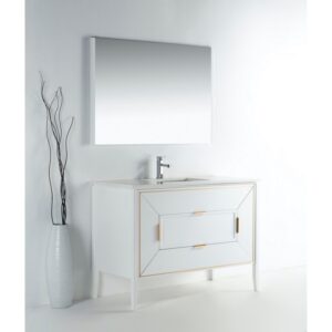 Kubebath KV8848 Vetro 47 1/4 Inch Freestanding Single Sink Bath Vanity with Quartz Counter Top