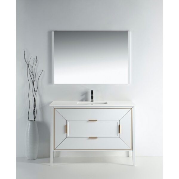 Kubebath KV8848 Vetro 47 1/4 Inch Freestanding Single Sink Bath Vanity with Quartz Counter Top