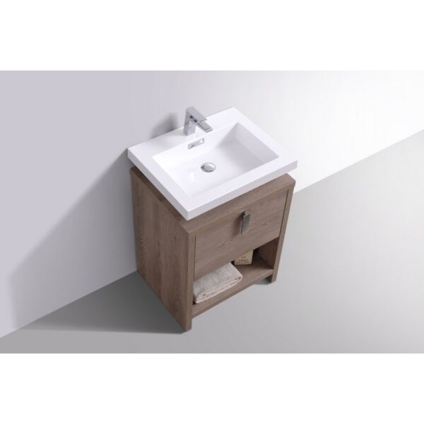 Kubebath L600 Levi 24 Inch Freestanding Single Sink Bath Vanity with Cubby Hole