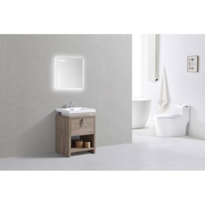 Kubebath L600 Levi 24 Inch Freestanding Single Sink Bath Vanity with Cubby Hole