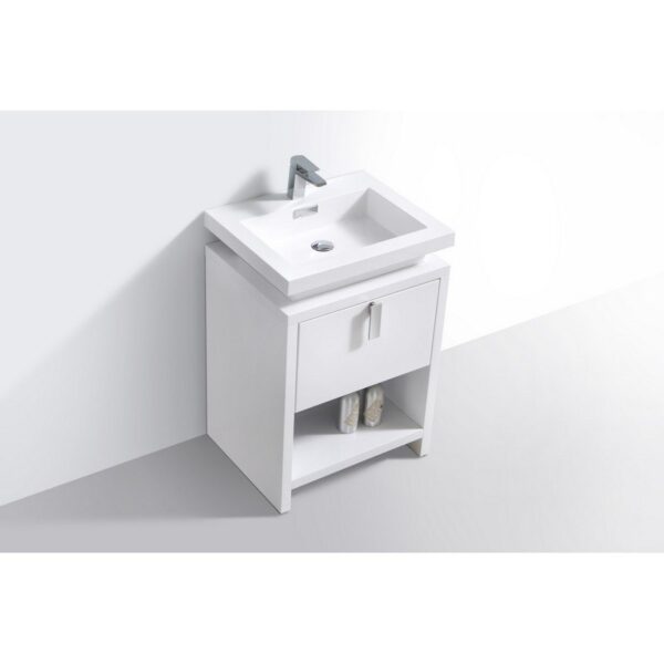 Kubebath L600 Levi 24 Inch Freestanding Single Sink Bath Vanity with Cubby Hole