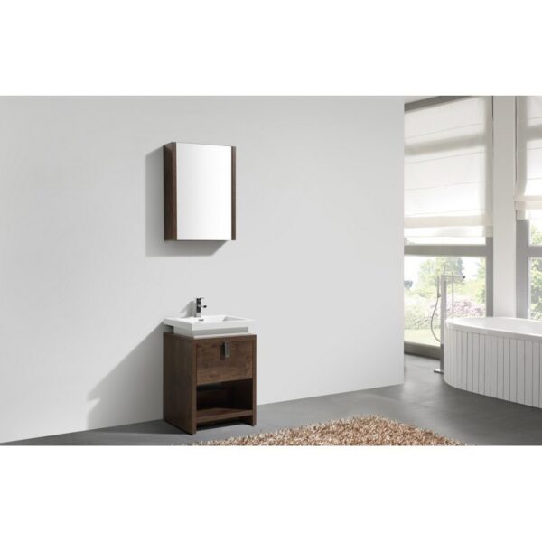 Kubebath L600 Levi 24 Inch Freestanding Single Sink Bath Vanity with Cubby Hole