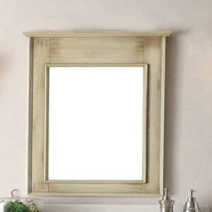 Chans Furniture MR-28325 and MR-28324 Abbeville 30 Inch Distressed Beige Wall Mirror