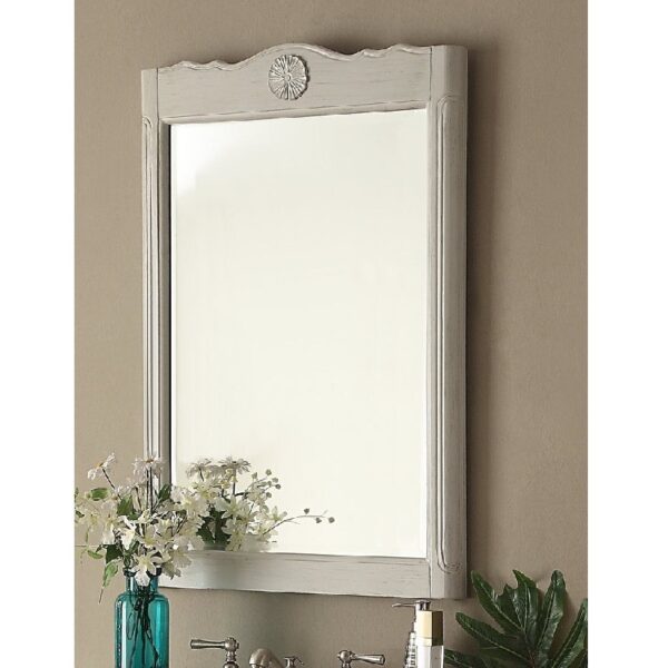 Chans Furniture MR-838CK Daleville 36 Inch Rectangular Framed Wall Mount Bathroom Vanity Mirror in Gray