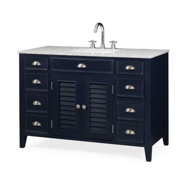 Chans Furniture NB-4485QT-46.5 46.5 Inches Benton Collection Zapate Single Sink Bathroom Vanity In Navy Blue