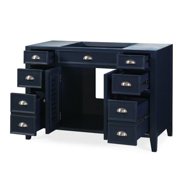 Chans Furniture NB-4485QT-46.5 46.5 Inches Benton Collection Zapate Single Sink Bathroom Vanity In Navy Blue