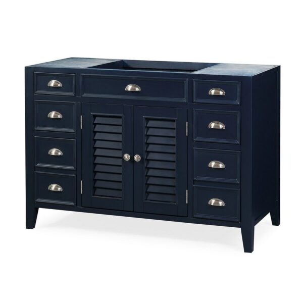 Chans Furniture NB-4485QT-46.5 46.5 Inches Benton Collection Zapate Single Sink Bathroom Vanity In Navy Blue