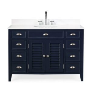 Chans Furniture NB-4485QT-46.5 46.5 Inches Benton Collection Zapate Single Sink Bathroom Vanity In Navy Blue