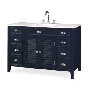 Chans Furniture NB-4485QT-46.5 46.5 Inches Benton Collection Zapate Single Sink Bathroom Vanity In Navy Blue