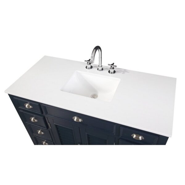 Chans Furniture NB-4485QT-46.5 46.5 Inches Benton Collection Zapate Single Sink Bathroom Vanity In Navy Blue