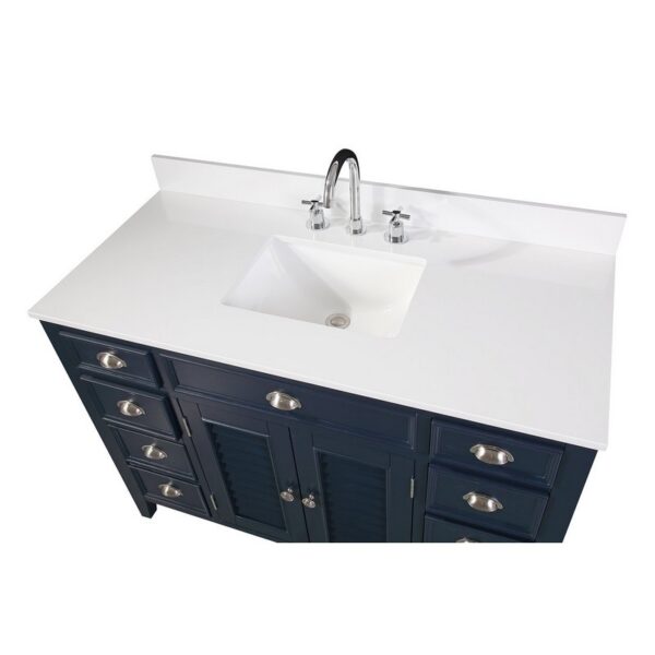 Chans Furniture NB-4485QT-46.5 46.5 Inches Benton Collection Zapate Single Sink Bathroom Vanity In Navy Blue