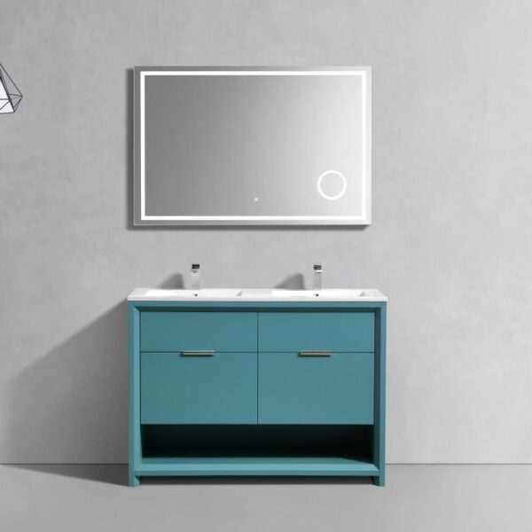 Kubebath NUDO48D Nudo 48 Inch Double Sink Modern Bathroom Vanity