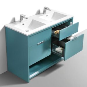 Kubebath NUDO48D Nudo 48 Inch Double Sink Modern Bathroom Vanity