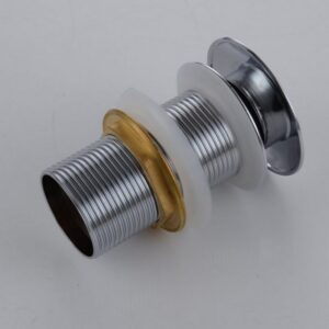 Kubebath P101NO-CH KubeBath Solid Brass Pop-Up Drain NO Overflow in Chrome