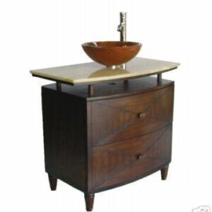 Chans Furniture Q136-1 Verdana 36 Inch Dark Brown Bathroom Vessel Sink Vanity