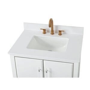 Chans Furniture Q164WT-30QT Bertone 30 Inch Bathroom Sink Vanity - White