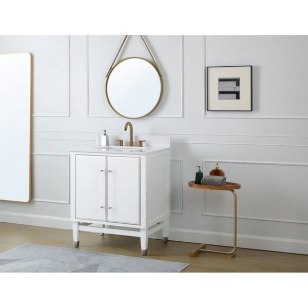 Chans Furniture Q164WT-30QT Bertone 30 Inch Bathroom Sink Vanity - White