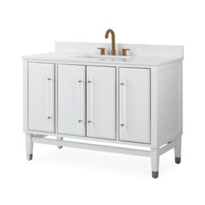 Chans Furniture Q164WT-48QT Bertone 48 Inch Bathroom Sink Vanity - White