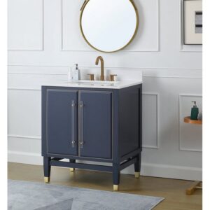 Chans Furniture Q169NB-30QT Bertone 30 Inch Bathroom Sink Vanity - Navy Blue