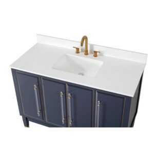 Chans Furniture Q169NB-48QT Bertone 48 Inch Bathroom Sink Vanity - Navy Blue