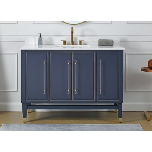 Chans Furniture Q169NB-48QT Bertone 48 Inch Bathroom Sink Vanity - Navy Blue