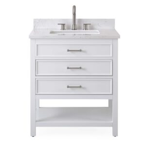 Chans Furniture QT-7206-W30 30 Inches Tennant Brand Single Sink Bathroom Vanity In White Finish