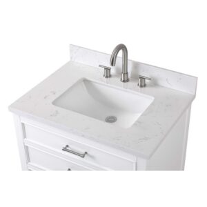 Chans Furniture QT-7206-W30 30 Inches Tennant Brand Single Sink Bathroom Vanity In White Finish