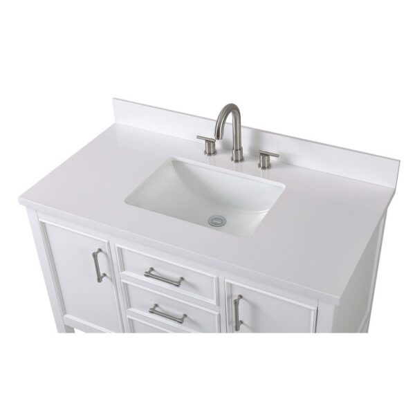 Chans Furniture QT-7220-W42 42 Inches Tennant Brand Single Sink Bathroom Vanity In White Finish