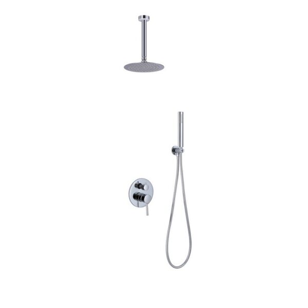 Kubebath KB RCR8HH2V Aqua Rondo Shower Set with 8 Inch Ceiling Mount Square Rain Shower and Handheld