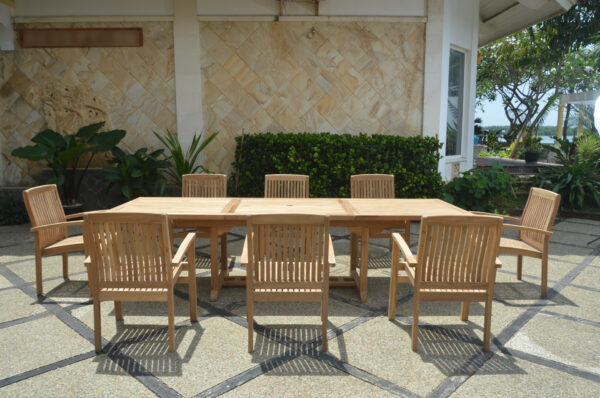 Anderson Bahama Stackable Sahara 9-Pieces Rectangular Dining Set A