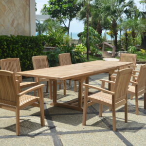 Anderson Bahama Stackable Sahara 9-Pieces Rectangular Dining Set A