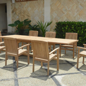 Anderson Bahama Stackable Sahara 9-Pieces Rectangular Dining Set A