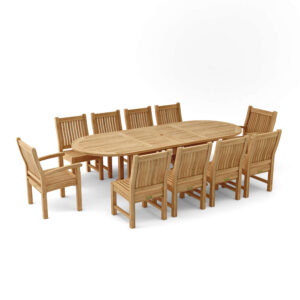 Anderson Sahara Dining Side Chair 11-Pieces Oval Dining Set