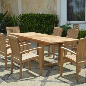 Anderson Bahama Stackable Sahara 9-Pieces Rectangular Dining Set B