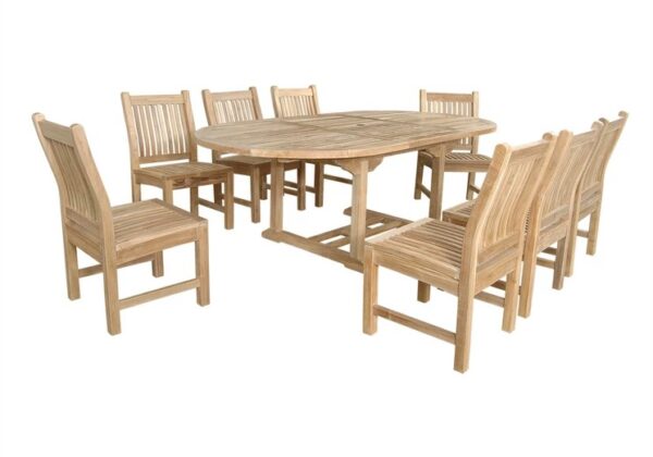 Anderson Bahama Sahara 9-Pieces 87" Oval Dining Set