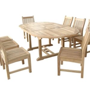 Anderson Bahama Sahara 9-Pieces 87" Oval Dining Set