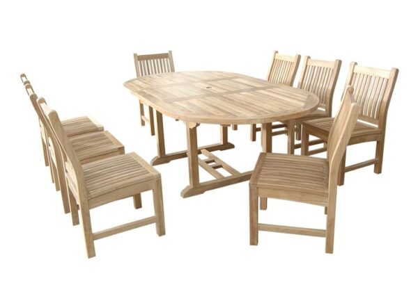 Anderson Bahama Sahara 9-Pieces 87" Oval Dining Set