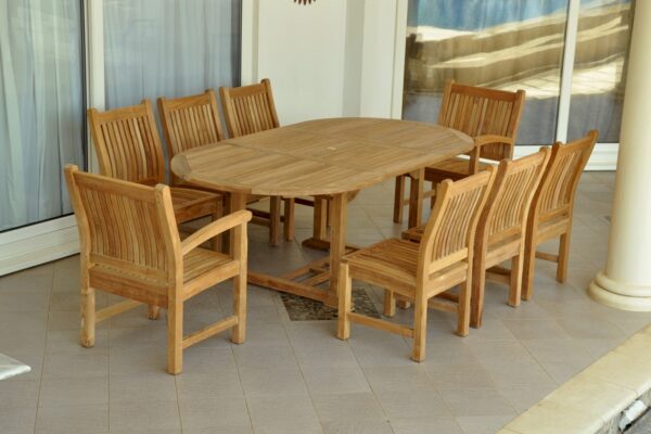 Anderson Bahama Sahara Side Chair 7-Pieces 87" Oval Dining Set