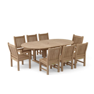 Anderson Bahama Sahara Side Chair 7-Pieces 87" Oval Dining Set