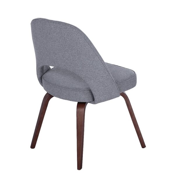 GFURN Sienna Executive Side Chair - Dark Grey Fabric & Walnut Legs