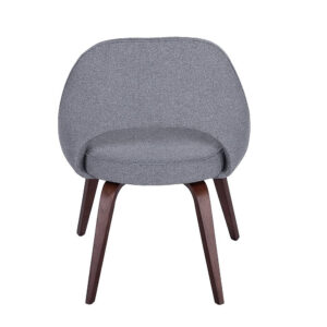 GFURN Sienna Executive Side Chair - Dark Grey Fabric & Walnut Legs